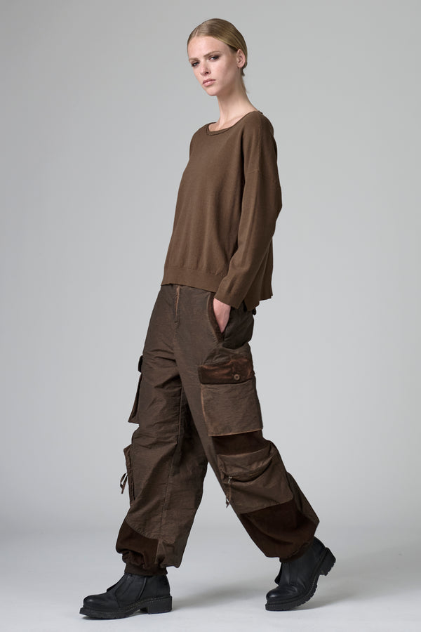 Maglia oversize in viscosa e lana. linea a scatola, collo a barchetta | 1016.CFDTRB11462.19