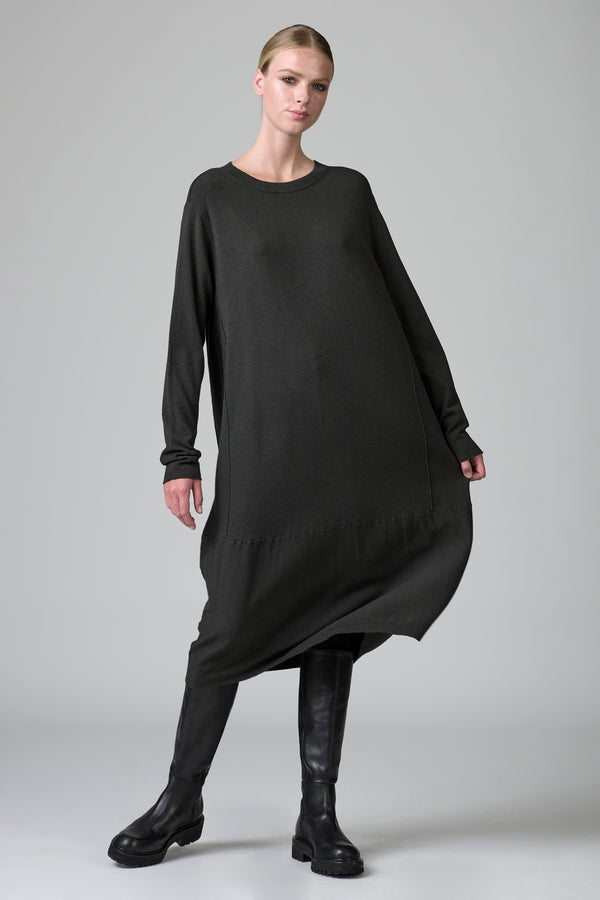 Abito al ginocchio in maglia di viscosa e lana stretch | 1016.CFDTRB11466.13