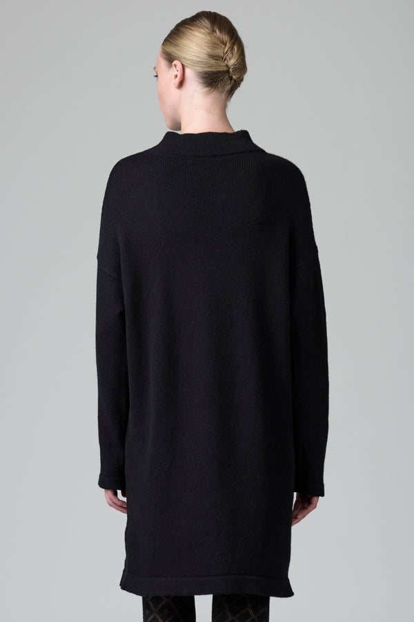 Robe au genou en laine avec motif en intarsia réalisé avec un fil imprimé en alpaga | 1016.CFDTRB15502.110