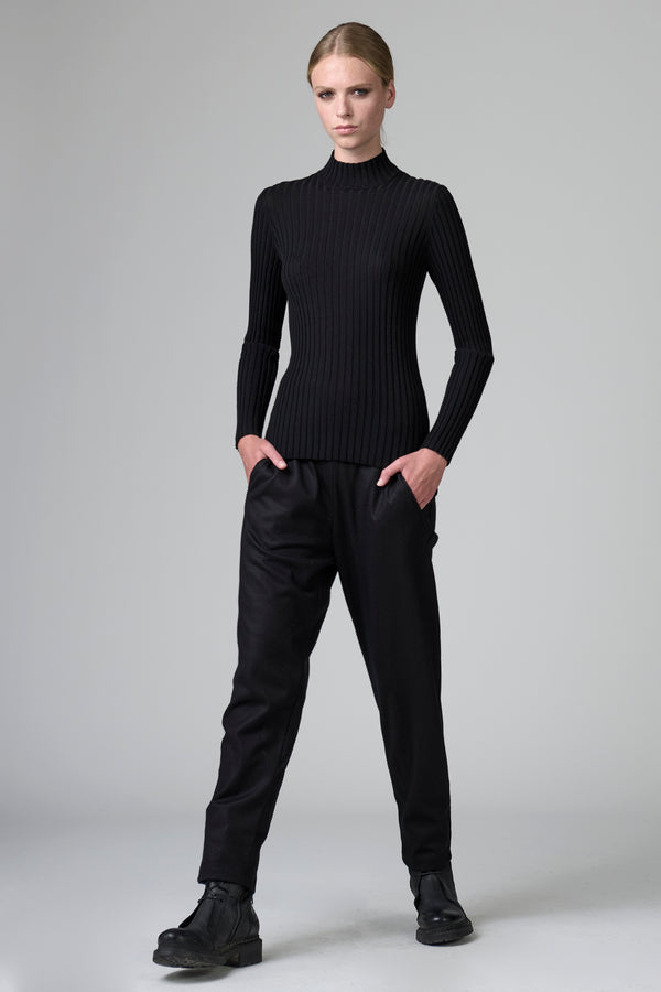 Maglia sottogiacca collo a lupetto in costina di lana extrafine | 1016.CFDTRB19543.10