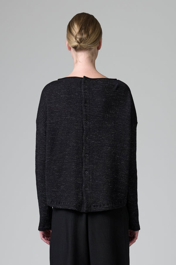 Maglia oversize in maglia di lana e cotone microfantasia con abbottonatura centro dietro | 1016.CFDTRB8430.10