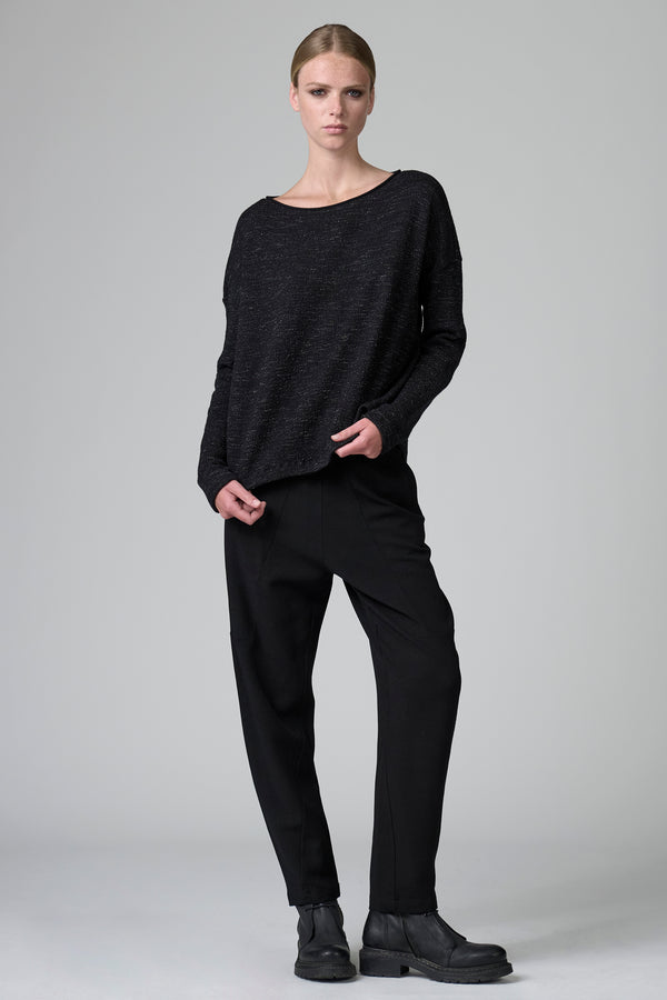 Maglia oversize in maglia di lana e cotone microfantasia con abbottonatura centro dietro | 1016.CFDTRB8430.10