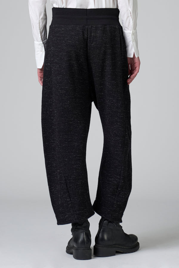 Pantalone comfort fit con coulisse in maglia di lana e cotone microfantasia | 1016.CFDTRB8431.10