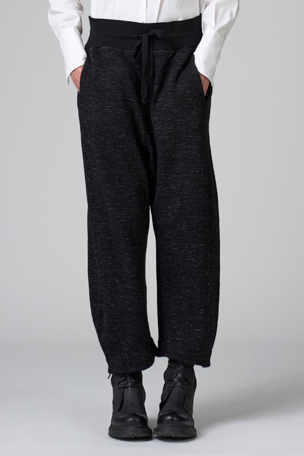 Pantalone comfort fit con coulisse in maglia di lana e cotone microfantasia | 1016.CFDTRB8431.10