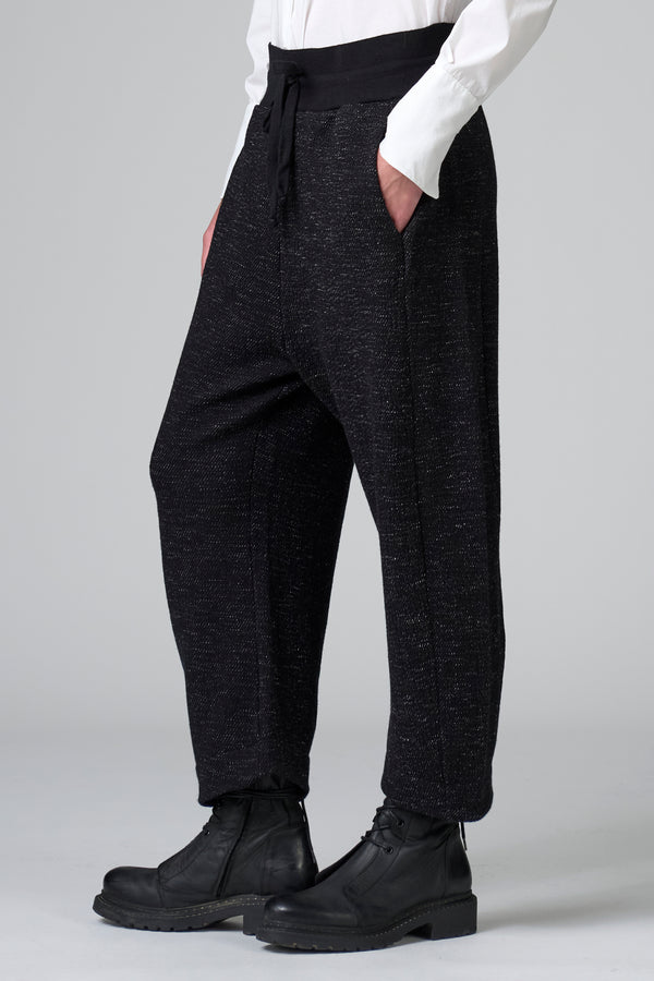 Pantalone comfort fit con coulisse in maglia di lana e cotone microfantasia | 1016.CFDTRB8431.10