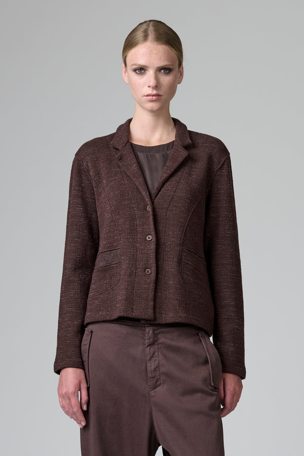 Giacchina corta in maglia di lana e cotone microfantasia | 1016.CFDTRB8436.07