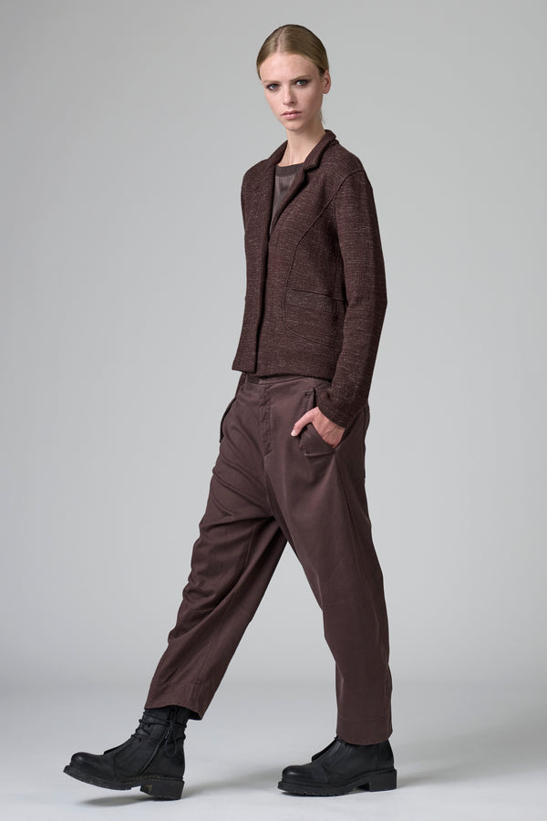 Kurze Jacke aus fein gemustertem Woll-Baumwollstrick | 1016.CFDTRB8436.07