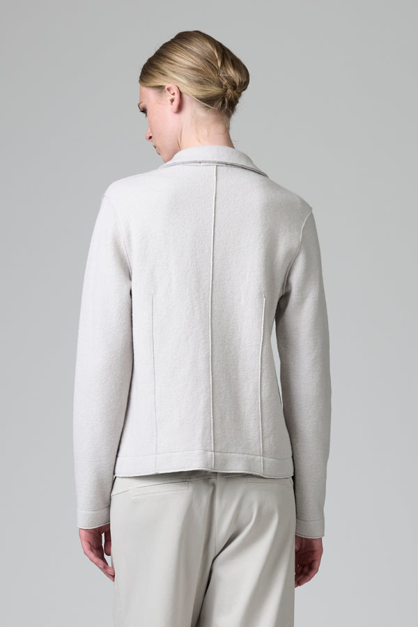 Giacca sagomata in maglia in lana e viscosa con all'interno motivo a spina di pesce | 1016.CFDTRB9440.01