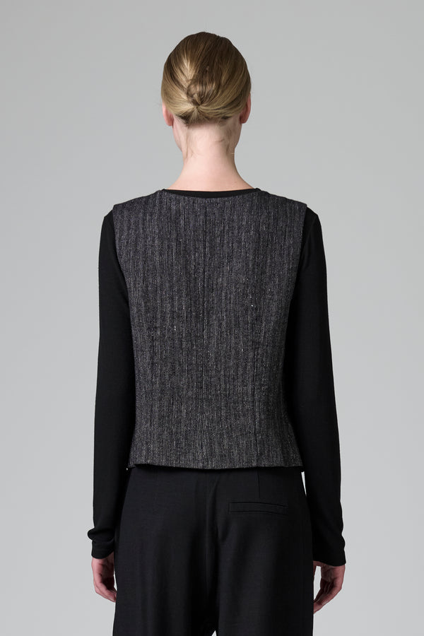 Gilet foderato in misto lana stretch a spina di pesce | 1016.CFDTRBA105.10