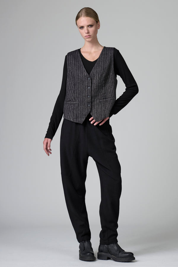 Gilet foderato in misto lana stretch a spina di pesce | 1016.CFDTRBA105.10