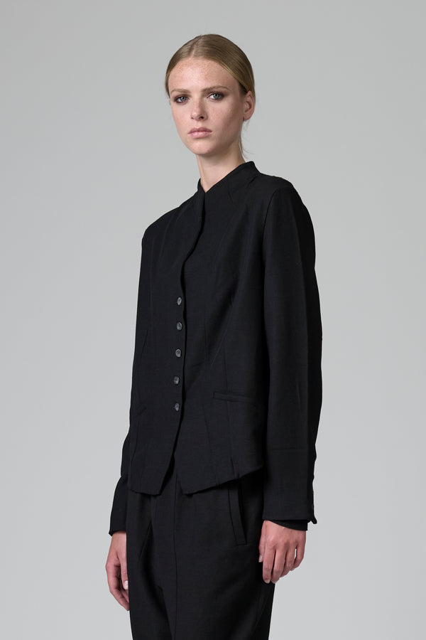 Stretch wool and viscose shaped jacket | 1016.CFDTRBC120.10