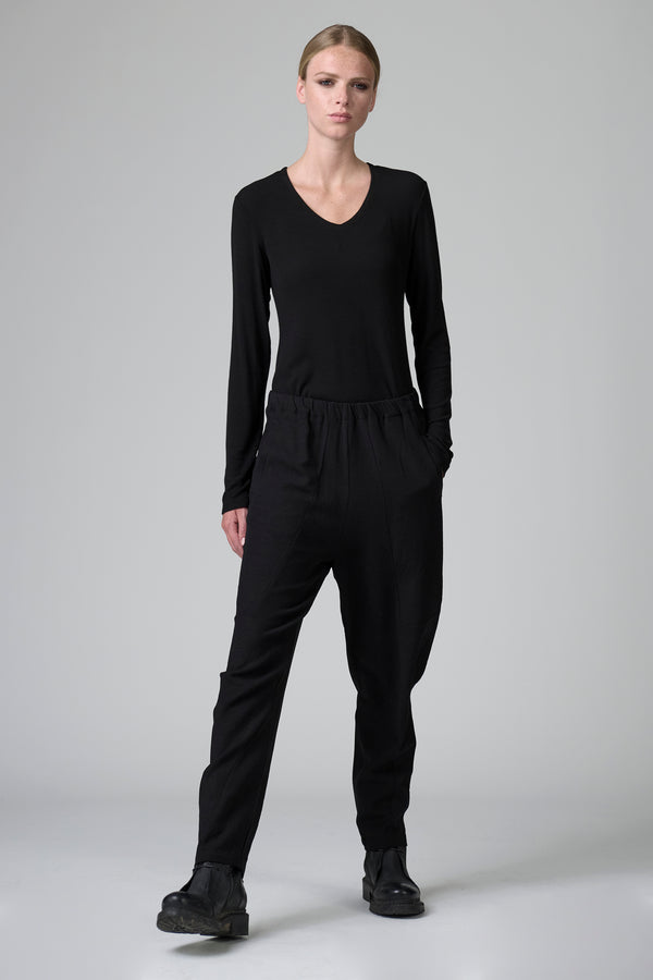 Hose im Comfort Fit mit elastischem Bund aus Stretch-Woll-Viskose | 1016.CFDTRBC124.10