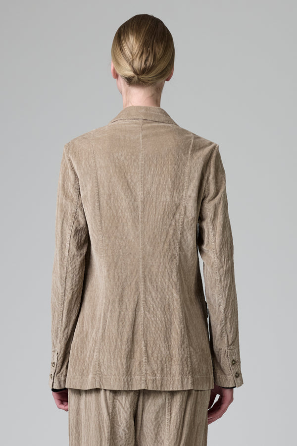 Veste coupe droite en velours côtelé de viscose et coton stretch légèrement gaufré | 1016.CFDTRBP250.22