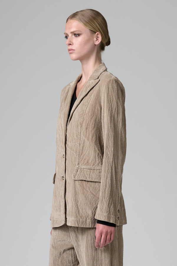 Veste coupe droite en velours côtelé de viscose et coton stretch légèrement gaufré | 1016.CFDTRBP250.22