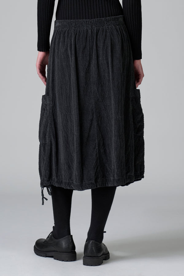 Gonna dalla linea bombèe in costina di velluto di viscosa e cotone stretch leggermente goffrato | 1016.CFDTRBP256.13