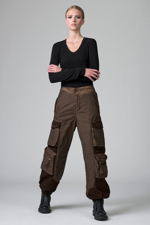 Cargohose im Comfort Fit, kalt gefärbt, aus Baumwolle und Nylon mit Einsätzen aus Samt | 1016.CFDTRBT292E.119