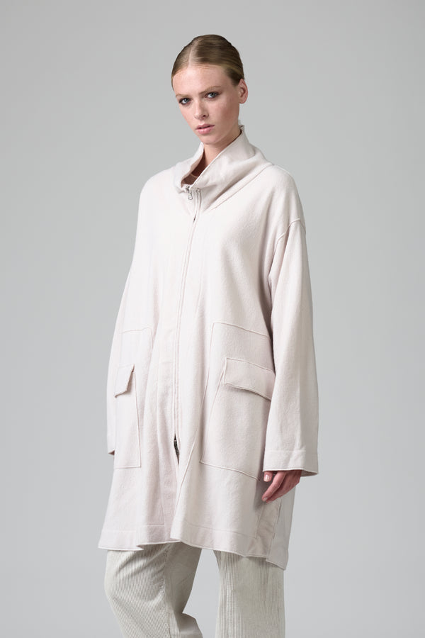 Manteau zippé en drap de laine | 1016.CFDTRBU300.01