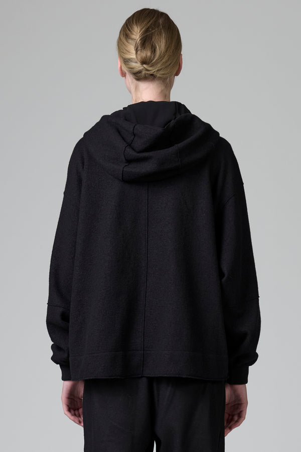Blouson à capuche oversize doublé en drap de laine | 1016.CFDTRBU301.10