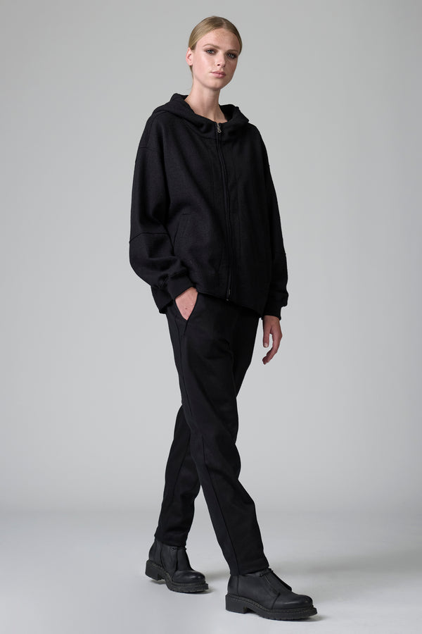 Oversize lined hooded jacket in boiled wool | 1016.CFDTRBU301.10