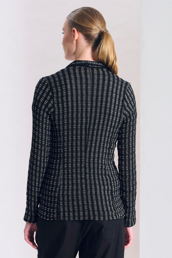 Strickjacke im Slim Fit aus Viskose-Leinen-Mix mit Karomuster | 1017.CFDTRC11460.10