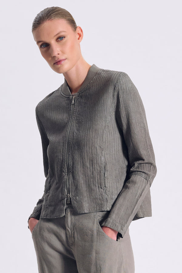 Giubbino in pelle traforata con inserti in maglia | 1017.CFDTRC3380.12