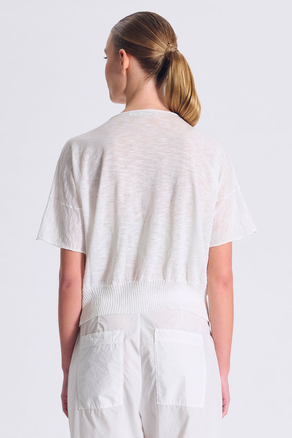 T-shirt ampia in maglia di cotone fiammato | 1017.CFDTRC5403.01