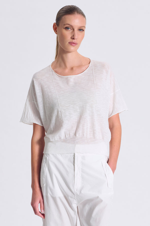 T-shirt ampia in maglia di cotone fiammato | 1017.CFDTRC5403.01