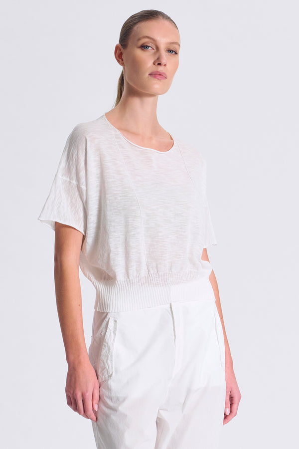 T-shirt ampia in maglia di cotone fiammato | 1017.CFDTRC5403.01