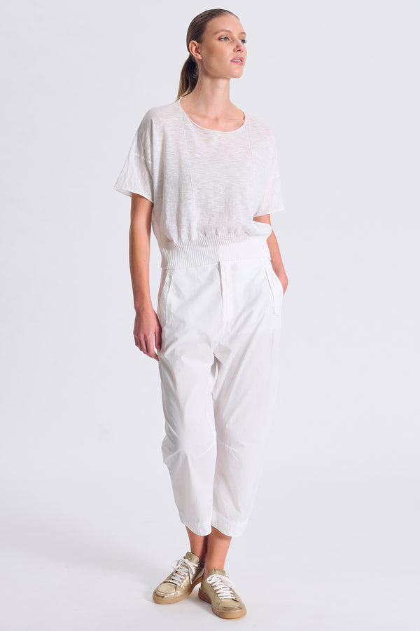 T-shirt ampia in maglia di cotone fiammato | 1017.CFDTRC5403.01