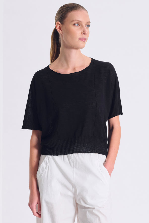 T-shirt ampia in maglia di cotone fiammato | 1017.CFDTRC5403.10