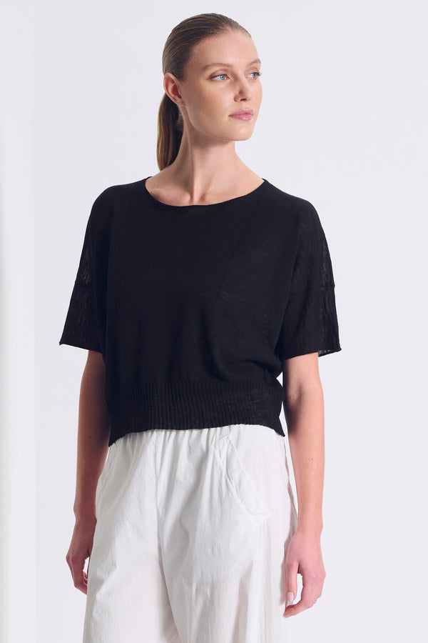 T-shirt ampia in maglia di cotone fiammato | 1017.CFDTRC5403.10