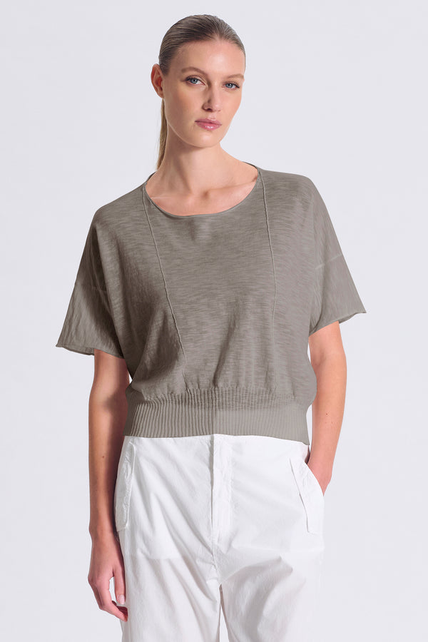 T-shirt ampia in maglia di cotone fiammato | 1017.CFDTRC5403.12