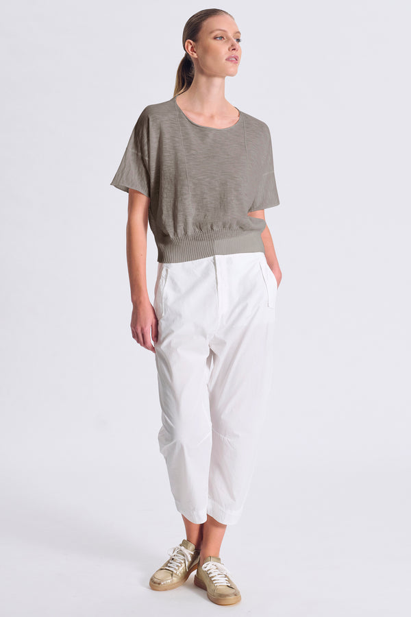 T-shirt ampia in maglia di cotone fiammato | 1017.CFDTRC5403.12