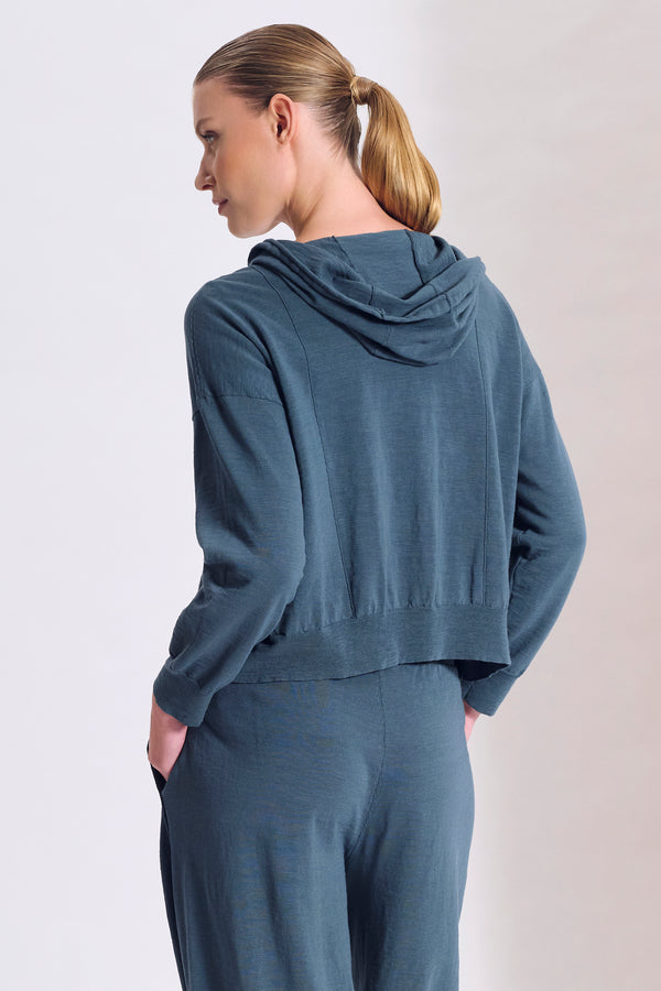 Giacchina zippata con cappuccio in maglia di cotone fiammato | 1017.CFDTRC5406.05