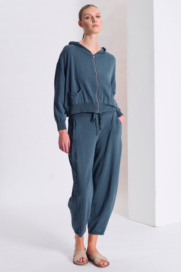 Giacchina zippata con cappuccio in maglia di cotone fiammato | 1017.CFDTRC5406.05