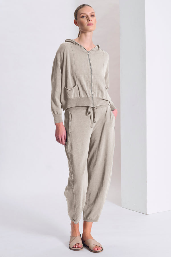 Giacchina zippata con cappuccio in maglia di cotone fiammato | 1017.CFDTRC5406.21