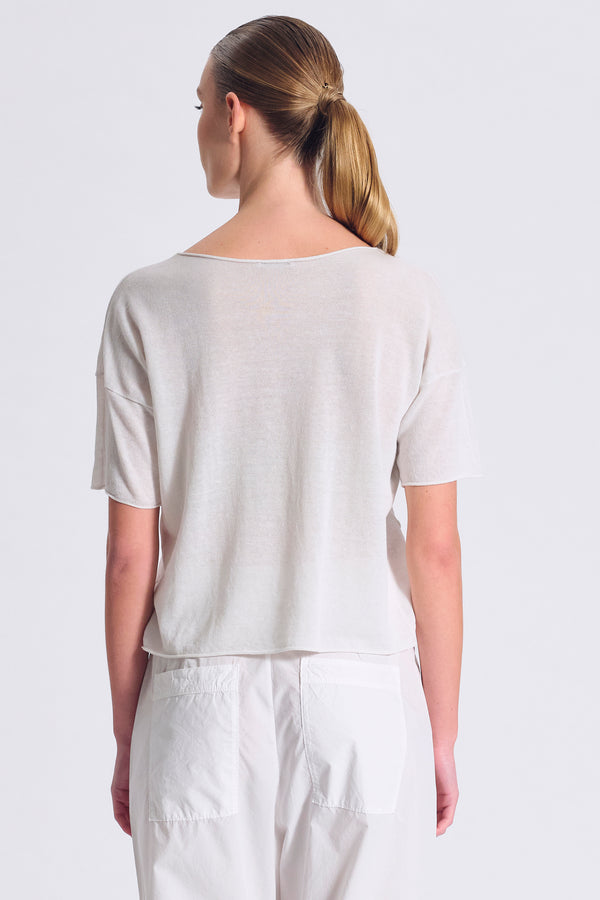 T-Shirt aus Leinen-Baumwoll-Strick in Mikro-Piqué | 1017.CFDTRC6411.01