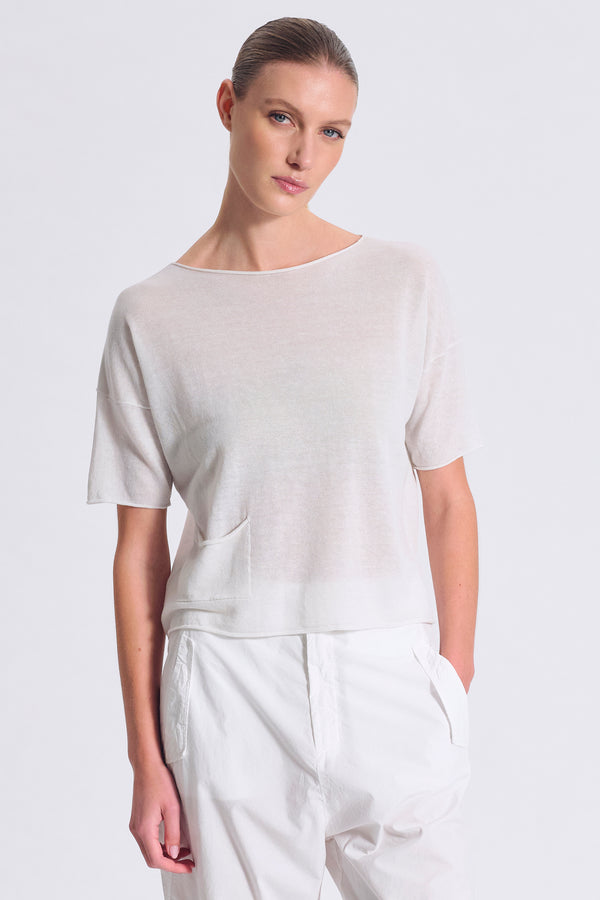 T-Shirt aus Leinen-Baumwoll-Strick in Mikro-Piqué | 1017.CFDTRC6411.01