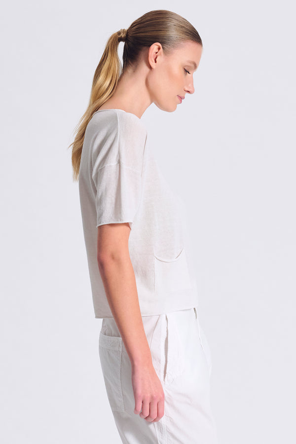 T-Shirt aus Leinen-Baumwoll-Strick in Mikro-Piqué | 1017.CFDTRC6411.01