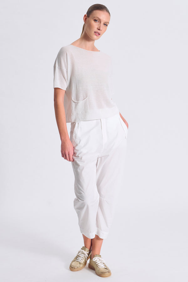T-Shirt aus Leinen-Baumwoll-Strick in Mikro-Piqué | 1017.CFDTRC6411.01