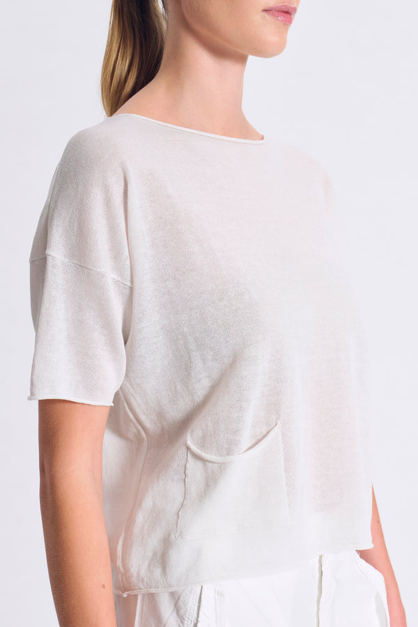 T-Shirt aus Leinen-Baumwoll-Strick in Mikro-Piqué | 1017.CFDTRC6411.01
