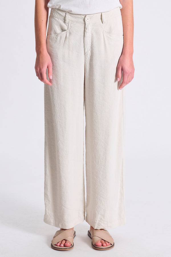 Pantalone gamba larga in lino e viscosa stretch | 1017.CFDTRCC121.01