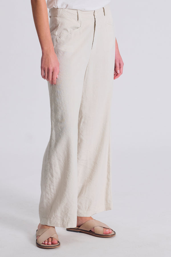 Pantalone gamba larga in lino e viscosa stretch | 1017.CFDTRCC121.01