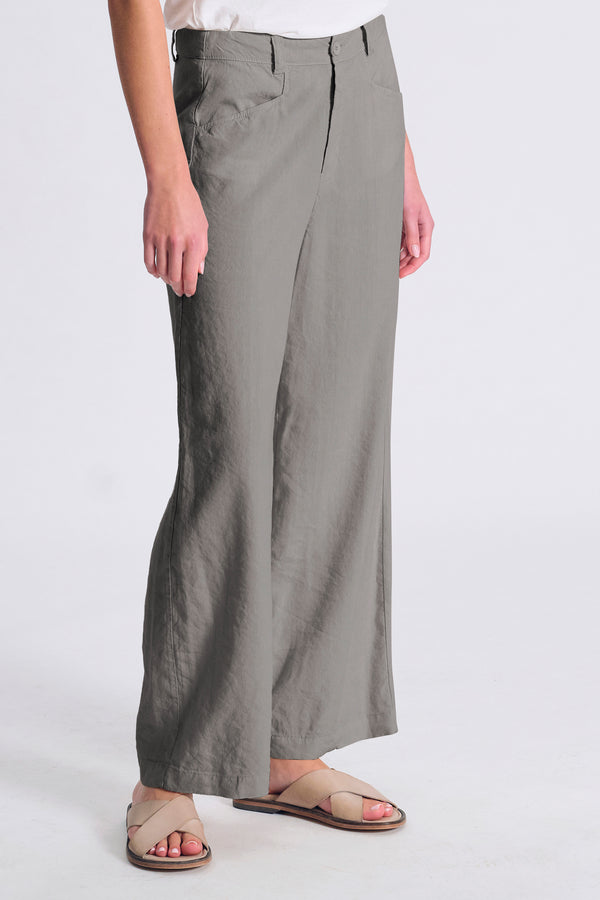 Pantalone gamba larga in lino e viscosa stretch | 1017.CFDTRCC121.12