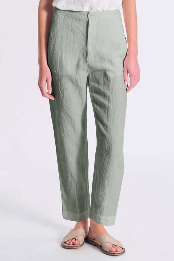 Comfort fit linen trousers. Back with elastic waist | 1017.CFDTRCD132.14