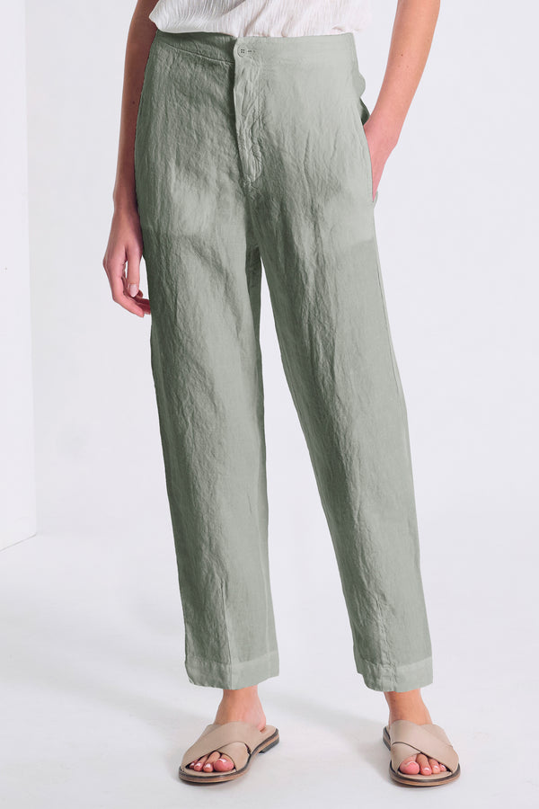 Pantalon coupe confort en lin. Dos avec taille élastique | 1017.CFDTRCD132.14