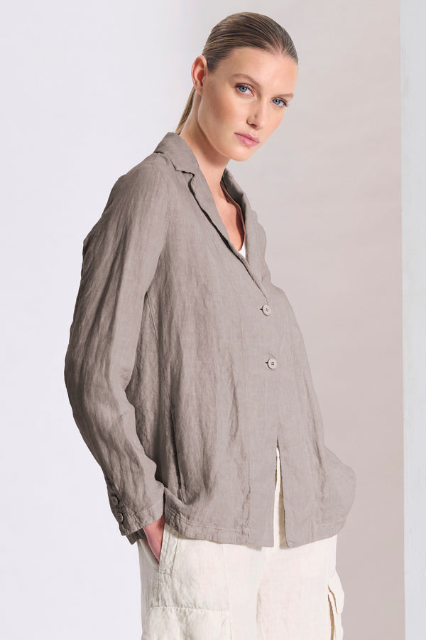 Giacca linea dritta a due bottoni in lino | 1017.CFDTRCD135.21