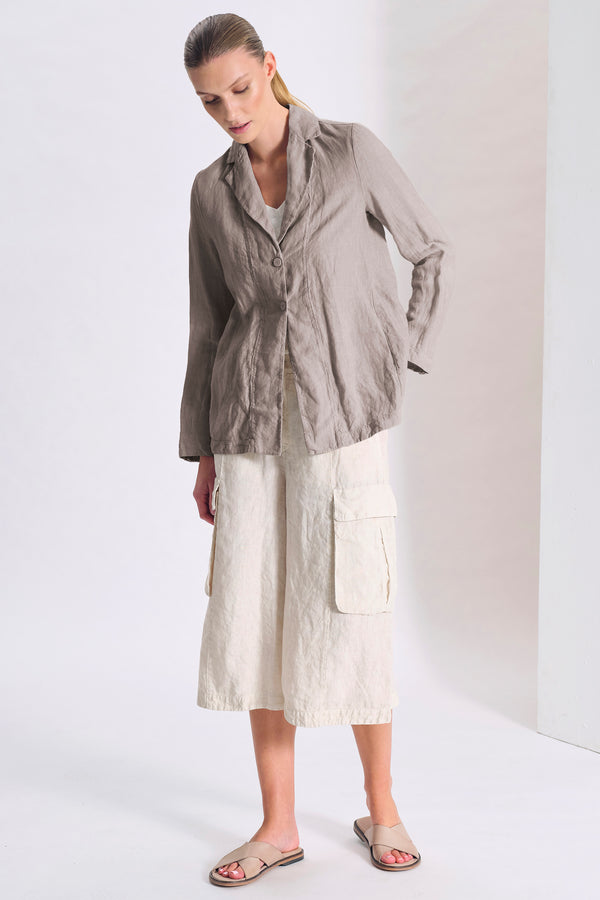Giacca linea dritta a due bottoni in lino | 1017.CFDTRCD135.21