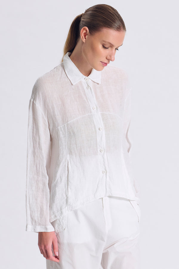Camicia in lino, linea morbida con collo camicia | 1017.CFDTRCE140.00