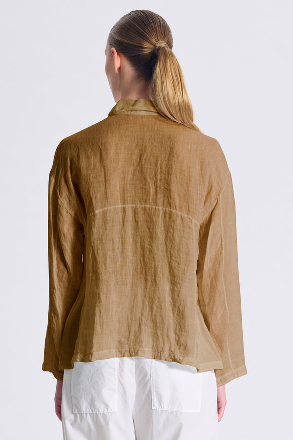 Camicia in lino, linea morbida con collo camicia | 1017.CFDTRCE140.03